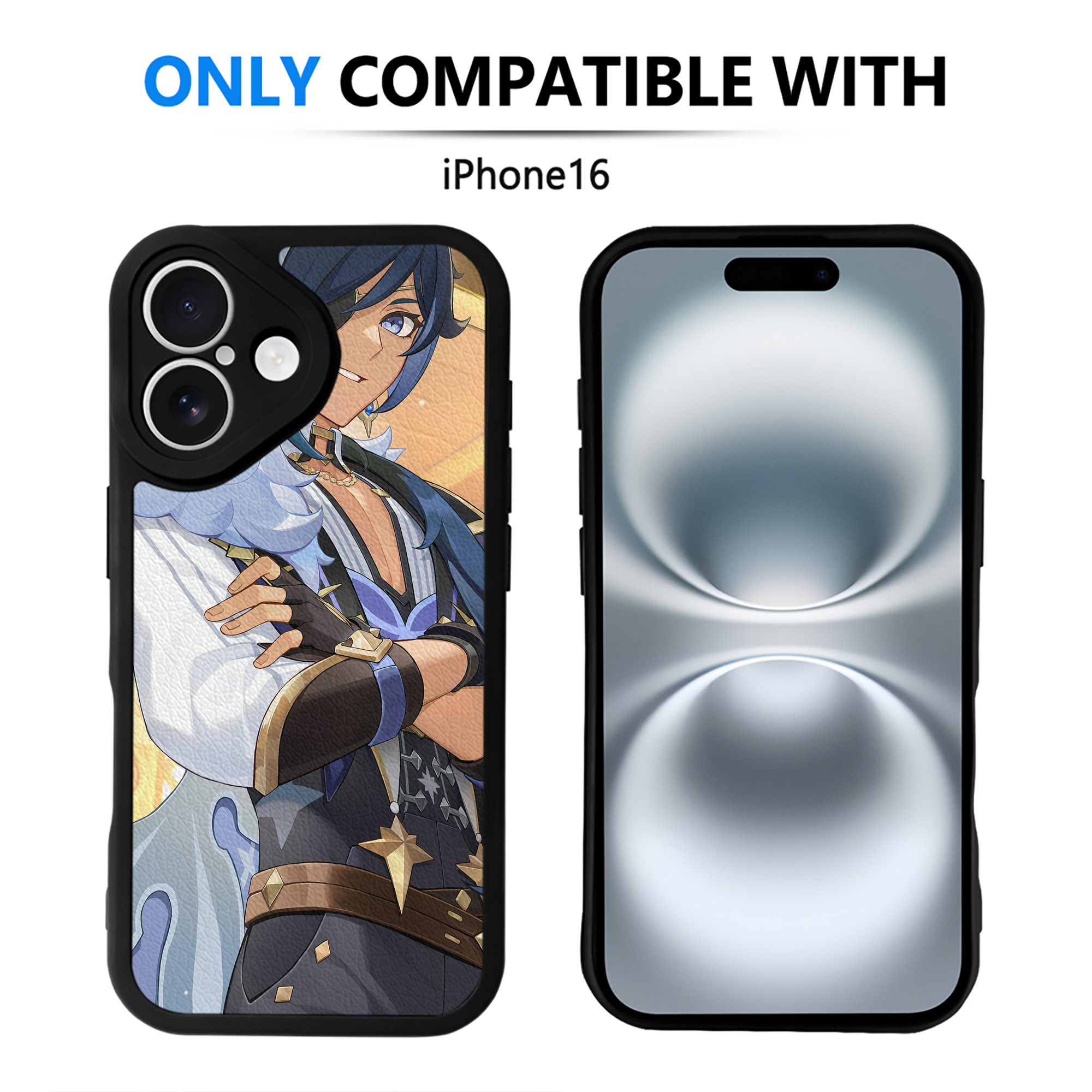 げんし神 genshin 【iPhone 16シリーズ対応】シリコンスマホケース（レザー調） 材質：シリコン
